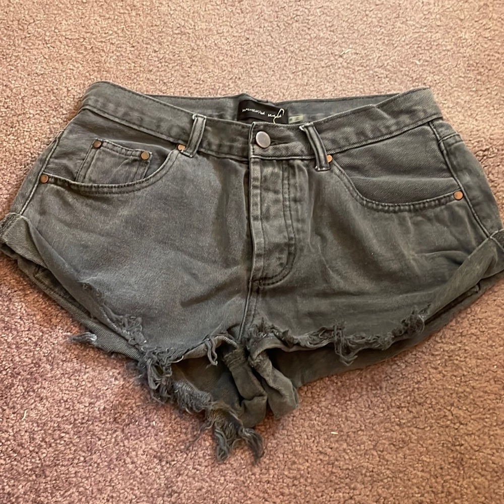 Mustard seed gray denim shorts